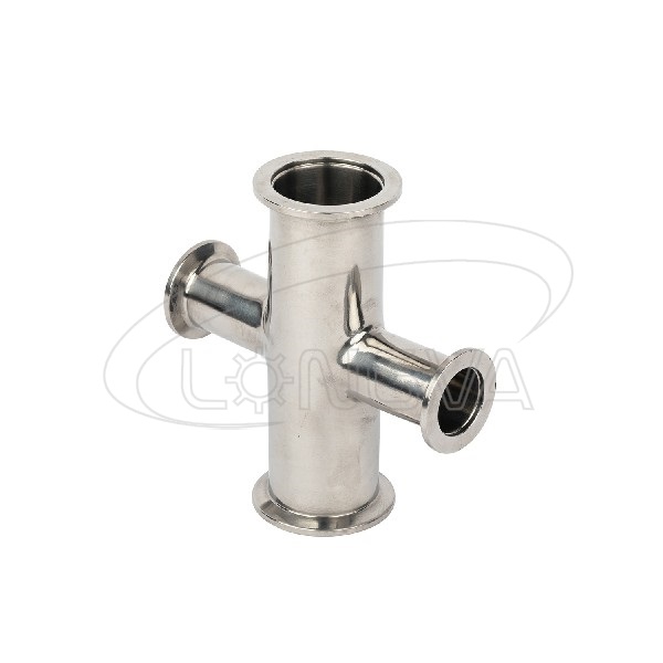 Sanitary Stainless Steel reducing cross with clamp ends