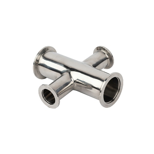 Sanitary Stainless Steel reducing cross with clamp ends